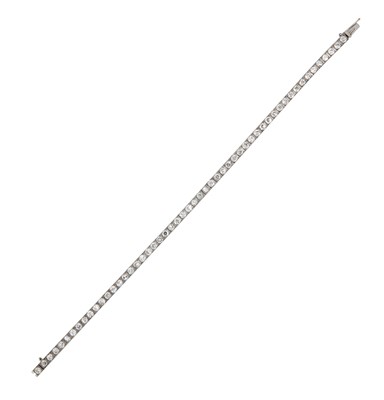 Lot 2227 - A Diamond Line Bracelet fifty-four old cut...