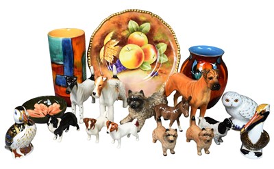 Lot 313 - Beswick Dogs and a Donkey, Royal Crown Derby...