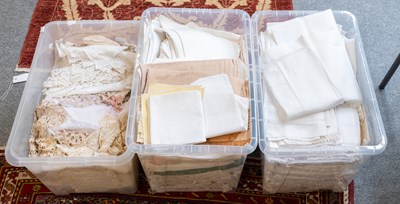 Lot 1175 - A Quantity of Decorative White Linen and...