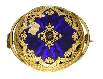 Lot 474 - An Enamel and Diamond Converted Brooch, the...
