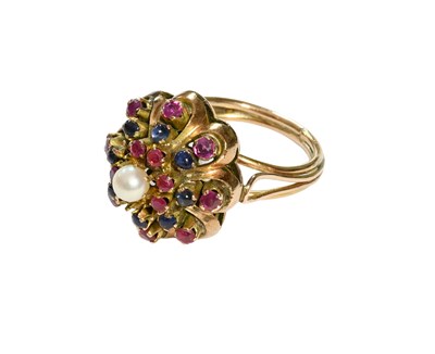 Lot 478 - A Multi-Gem Set Ring, the central raised...