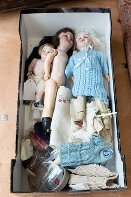 Lot 1032 - Early 20th Century Bisque Dolls comprising a...
