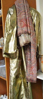 Lot 192 - A printed paisley shawl and an evening coat (2)