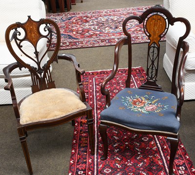 Lot 1278 - Two Similar Edwardian Inlaid Mahogany Open...