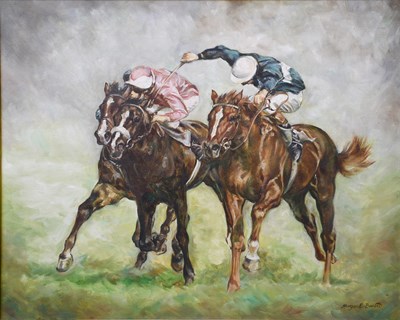 Lot 1130 - Margaret Barrett (b.1939) The Homestretch...