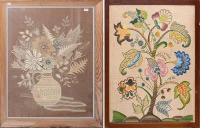 Lot 1001 - Large 20th Century Appliqué Picture of a vase...