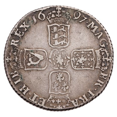 Lot 42 - William III, Shilling 1697, first bust C below,...