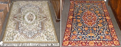 Lot 1107 - Kashmiri Chainstitch Rug, the indigo field of...