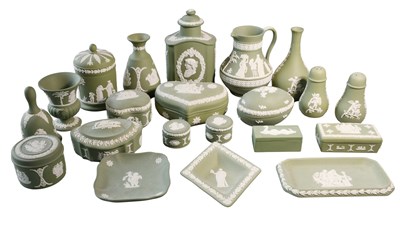 Lot 371 - A Collection of Sage Green Wedgwood Jasperware
