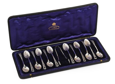Lot 95 - A Cased Set of Twelve Edward VII Silver...