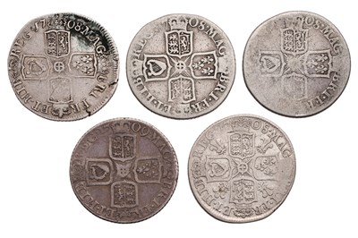 Lot 58 - Assorted Anne Shillings, to include, 1708,...
