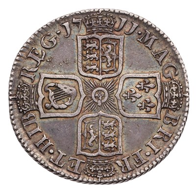 Lot 55 - Anne, Shilling 1711, fourth bust, plain angles,...