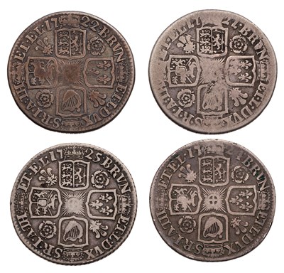 Lot 64 - George I, Assorted Shillings, to include: 1721...