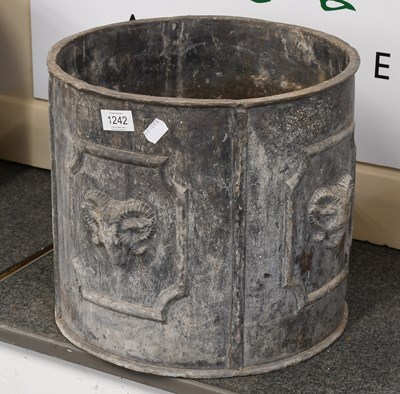 Lot 1242 - Single Small Cylindrical Lead Planter cast...