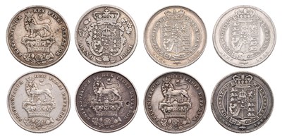 Lot 78 - George IV, Full Date Run of Shillings,...