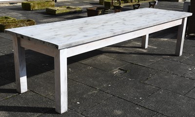 Lot 1200 - A Substantial Ten Foot Wooden Garden Table,...