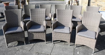 Lot 1202 - A Set of Ten Garden Woven Vinal Chairs,...