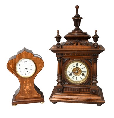 Lot 365 - An Edwardian Inlaid Balloon Shaped Mantel...