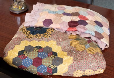 Lot 1000 - Large Silk Patchwork Cover incorporating...