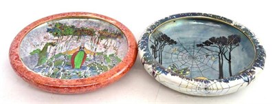 Lot 211 - Wilton ware fairyland lustre large circular bowl and another similar by Grimwades (2)