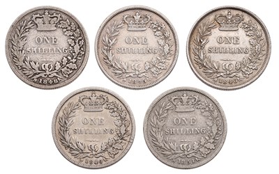 Lot 92 - Victoria, Mixed Young Head Shillings,...