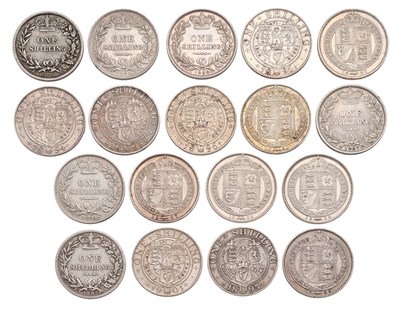 Lot 97 - Assorted Victoria Shillings, young head,...