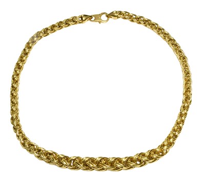 Lot 496 - An 18 Carat Gold Necklace, formed of graduated...