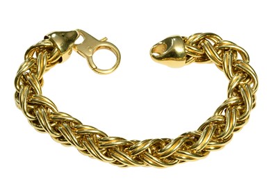 Lot 477 - A Fancy Link Bracelet, clasp stamped '750',...
