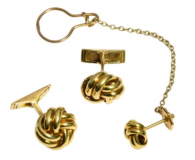 Lot 485 - A Pair of Knot Cufflinks, with swivel bars,...