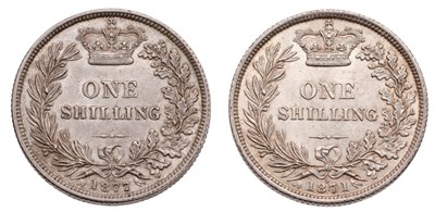 Lot 95 - Victoria, Shilling 1871, die no.9, (Bull 3039,...