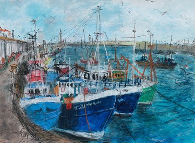 Lot 504 - Selina Thorp (b.1968) "Whitby Harbour" Signed,...