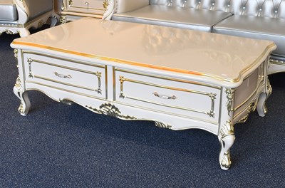 Lot 1387 - A Cream and Parcel-Gilt Coffee Table, with...
