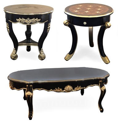 Lot 1385 - A Marquetry and Parcel-Gilt Single Drawer Lamp...