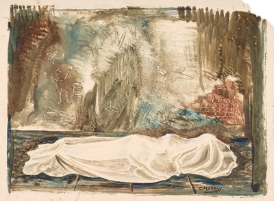 Lot 446 - Charles Murray (1894-1954) Scottish "Air Raid"...