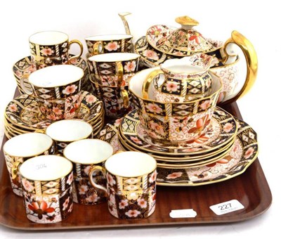 Lot 227 - A Royal Crown Derby tea and coffee set comprising of five teacups and saucers, six coffee cans...