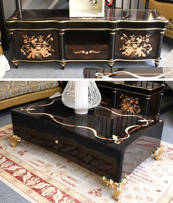 Lot 1413 - A Marquetry Coffee Table, of waisted...