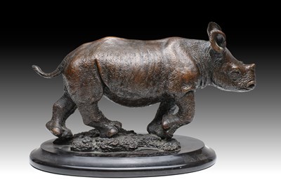 Lot 560 - Steve Winterburn (b.1959) Baby Rhino Signed,...