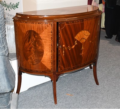 Lot 1344 - A Sheraton Revival Mahogany Demi-Lune Side...