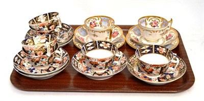 Lot 239 - A composite set of six Royal Crown Derby Imari cups and saucers and two Royal Crown Derby lilac...