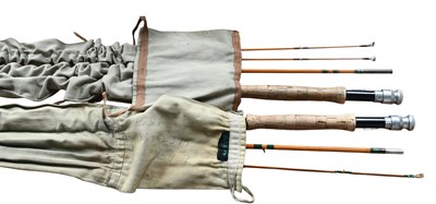 Lot 3047 - A Pair of Hardy LRH Dry Fly 8'-9" #6 Split Cane Fly Rods