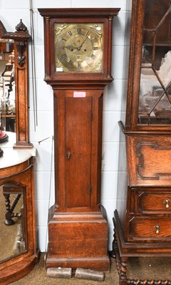 Lot 1284 - An Oak Eight Day Longcase Clock, case with...