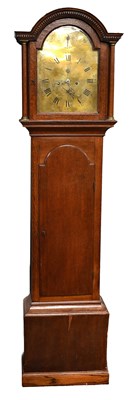 Lot 1282 - An Oak Eight-Day Longcase Clock, case with...
