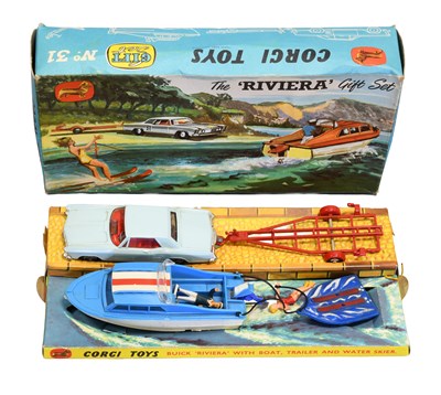 Lot 3342 - Corgi Gift Set N0.31 Buick Riveria With Boat, Trailer And Water Skier