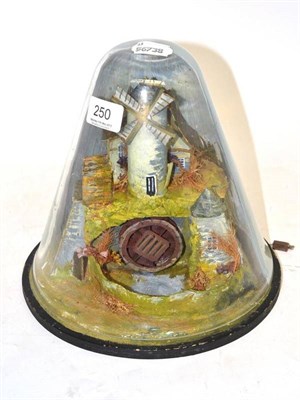 Lot 250 - Mechanical water mill under glass dome