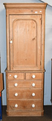 Lot 1176 - A Victorian Pine Press Cupboard, of slender...