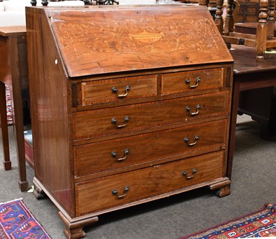 Lot 1294 - An Edwardian Satinwood Bureau, with marquetry...