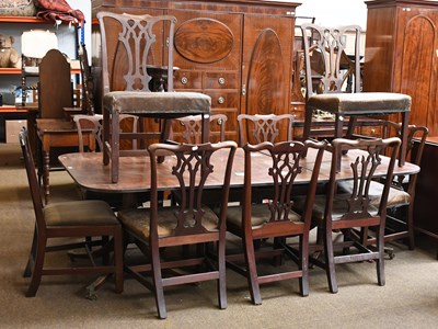 Lot 1296 - A 19th Century Mahogany Twin-Pillar Dining...