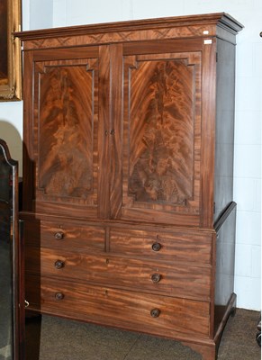 Lot 1324 - A Regency Mahogany Linen Press (converted for...