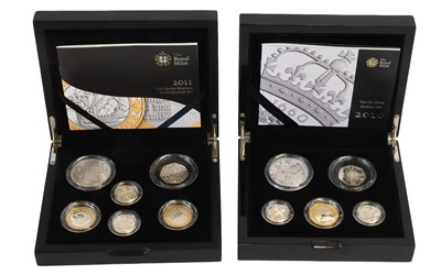 Lot 411 - 2x Royal Mint Silver Proof Piedfort...