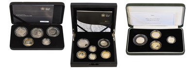 Lot 382 - Royal Mint, 3x Silver Proof Collections,...